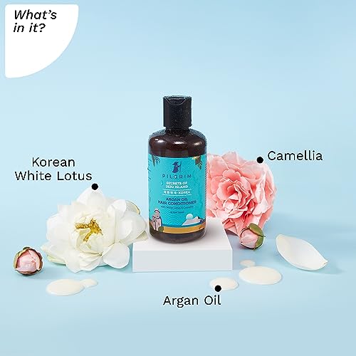 PILGRIM Korean Argan Oil Hair Conditioner with White Lotus & Camellia,Discover Healthy,Bouncy and Shiny Hair,Deep Moisturisation & Nourishment All Hair Types,Men and Women, Korean Beauty Secrets,200ml hair conditioner from Pilgrim