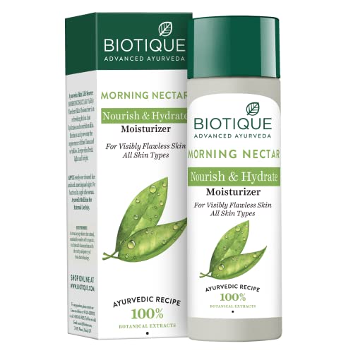 Biotique Morning Nectar Flawless Skin Moisturizer Cream | Prevents Dark Spots, Blackheads And Blemishes | Visibly Flawless Skin | Nourishes And Hydrates Skin| All Skin Types | 120Ml Face Cream from Biotique