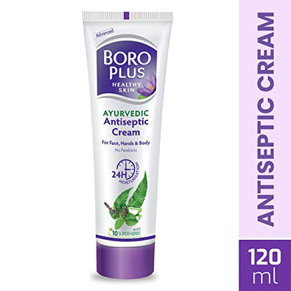 Boroplus Antiseptic Cream Provides 24Hrs Moisturisation Ayurvedic Cream For All Aeasons Hand Cream, Body Cream & Face Cream, Moisturises Dry Skin With Goodness Of Neem, Tulsi And Aloe Vera, 120Ml  from BOROPLUS