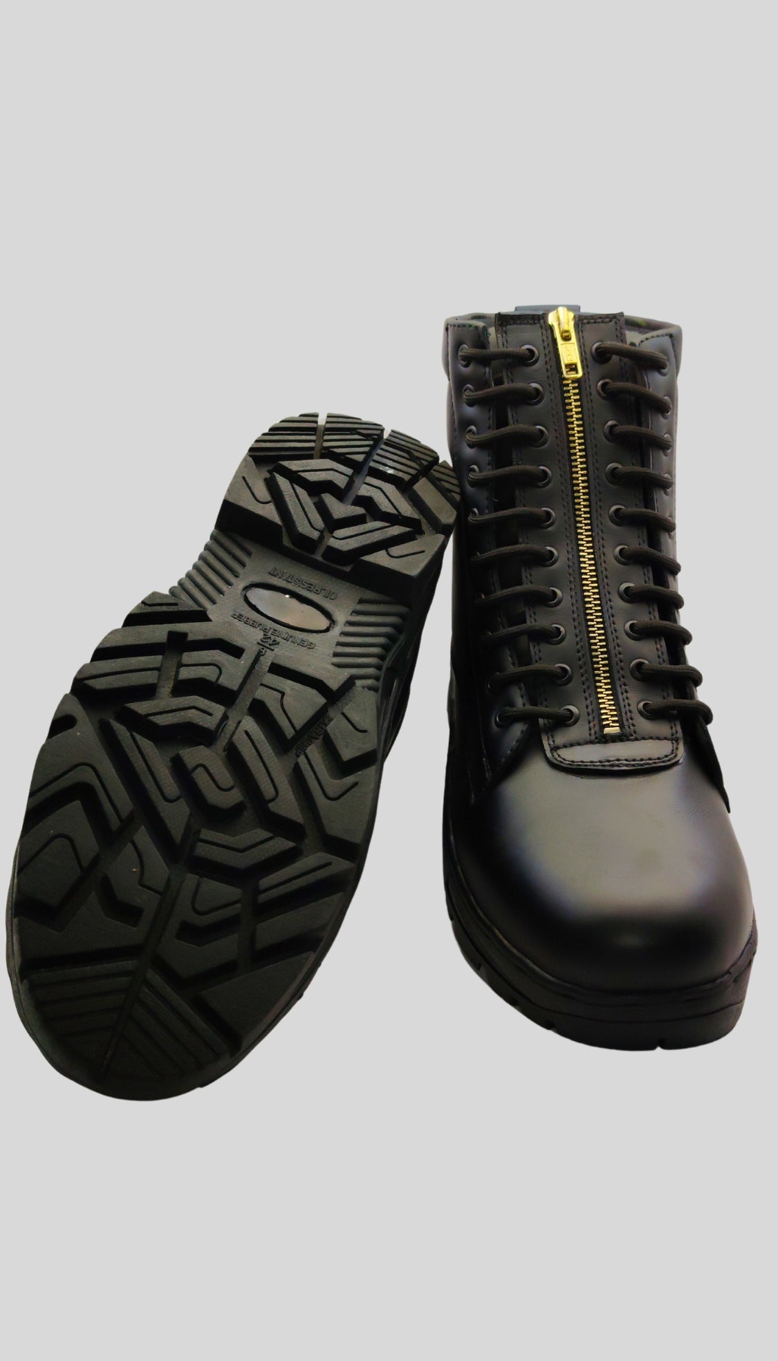 WJ Flying Boot Guardian X for Men: Padded High Ankle Shoes, Genuine Leather with Metal Chain , Memory Foam Insole & Hardened Toe