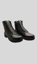 WJ Flying Boot Guardian X for Men: Padded High Ankle Shoes, Genuine Leather with Metal Chain , Memory Foam Insole & Hardened Toe