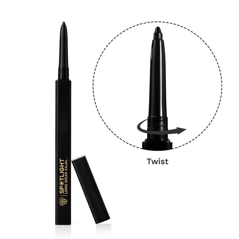 PAC Spotlight Long Wear Kajal - Intense Pigment, Matte Finish, Easy Glide, Waterproof & Smudgeproof