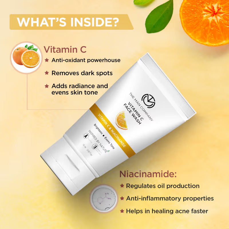 The Man Company Anti Ageing & Skin Brightening Vitamin C Face Wash(75ml) face Wash from The Man Company