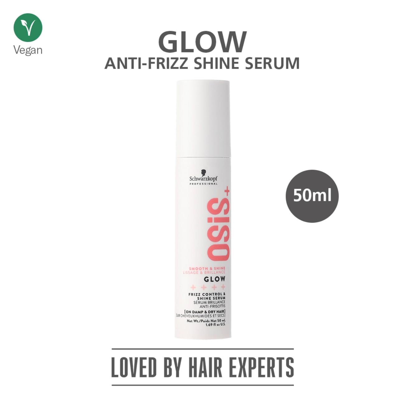 Schwarzkopf Professional OSiS+ Glow Anti-Frizz Shine Serum I for Frizz Reduction and Shine | Vegan | Leave-In Hair serum | Silicon free | 50ml  from OSiS+