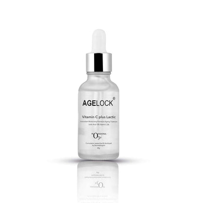 O3+ Agelock Vitamin C Lactic Acid Serum for Face Exfoliation, Anti Ageing, Moisturising & Whitening All Skin Types, 30g  from O3+