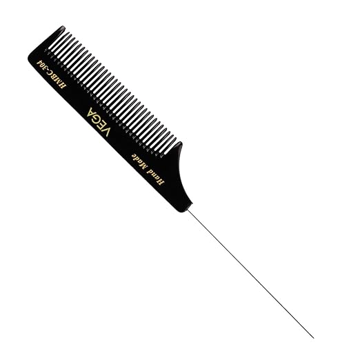 Vega Tail Hair Comb (India's No.1* Hair Comb Brand)with Steel Pin For Women, (HMBC-304) Vega Tail Hair Comb from vega