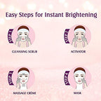Lotus Herbals Radiant Pearl Facial Kit For Lightening & Brightening Skin With Pearl Dust & Green Tea, 4 Easy Steps, 37g(Single Use)  from Lotus