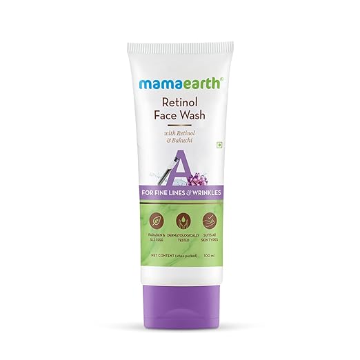 Mamaearth Retinol with Retinol & Bakuchi for Fine Lines and Wrinkles Face Wash (100 ml) face Wash from HAVIN