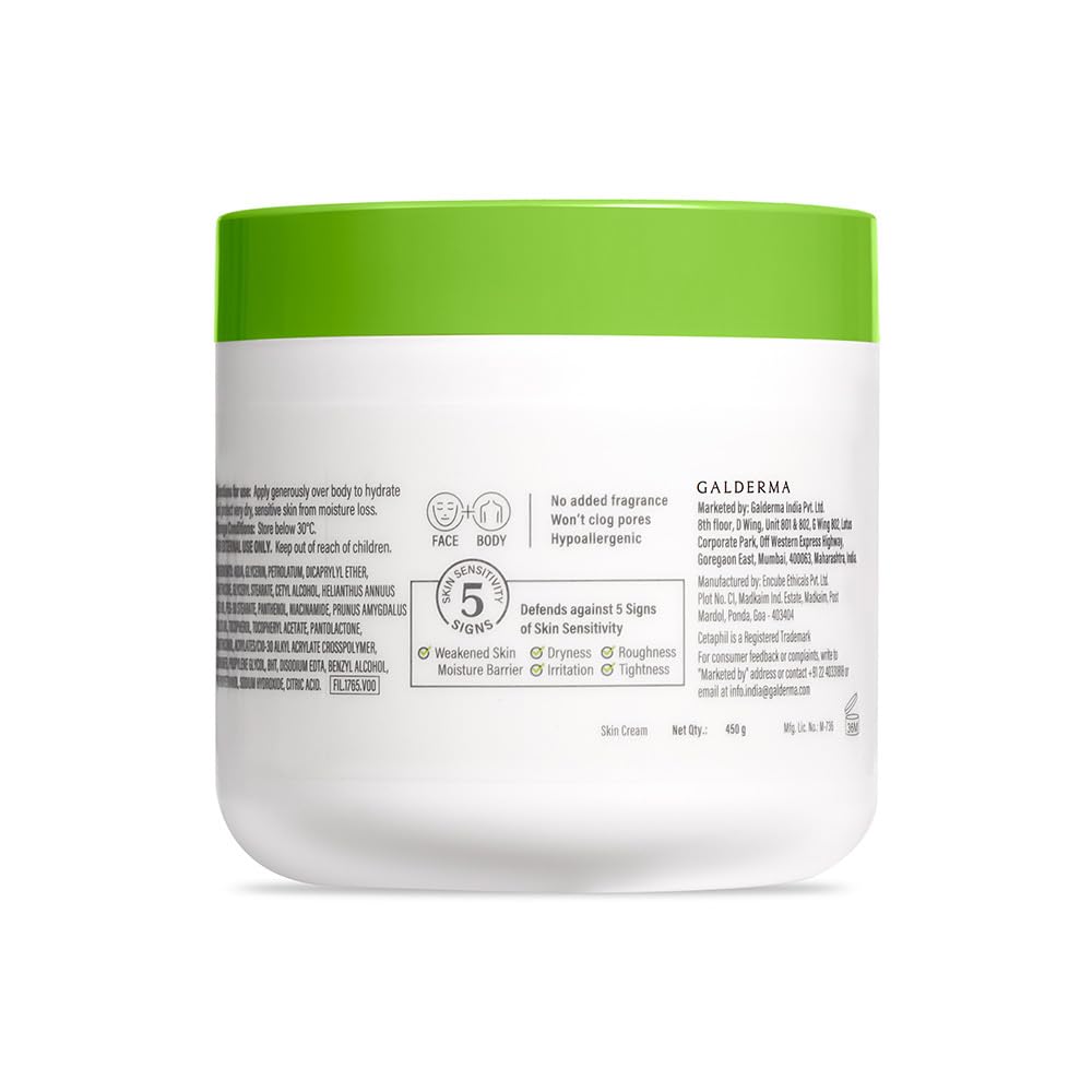 Cetaphil Moisturising Cream for Face & Body,Dry to Normal skin, 450 gm, Paraben & Sulphate free, Niacinamide