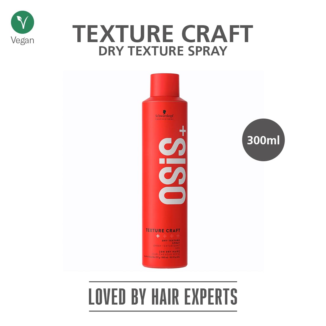 Schwarzkopf Professional OSiS+ Texture Craft Dry Texture Hair Styling Spray Mist I Non Crispy Hair With a Natural Shine I Vegan | Fine Dry Spray Mist | Flexible hold | 300 ml  from Schwarzkopf Professional