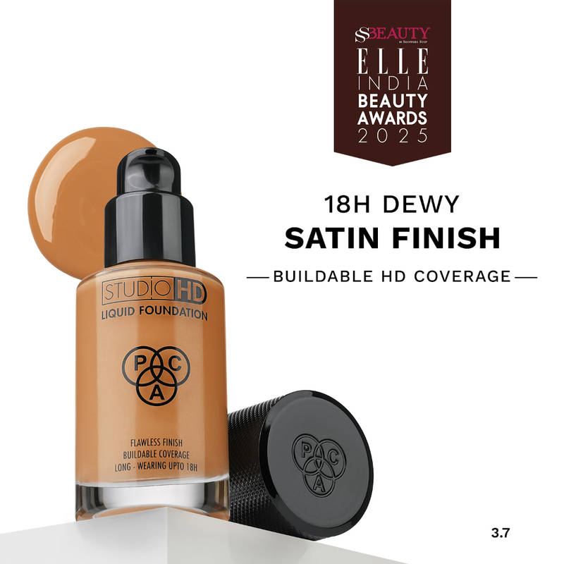 PAC Studio HD Liquid Foundation - Lightweight Dewy Satin Finish, Medium to Buildable Coverage