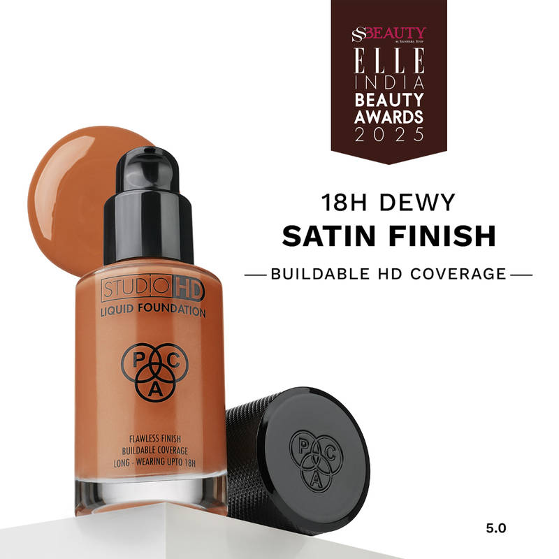PAC Studio HD Liquid Foundation - Lightweight Dewy Satin Finish, Medium to Buildable Coverage
