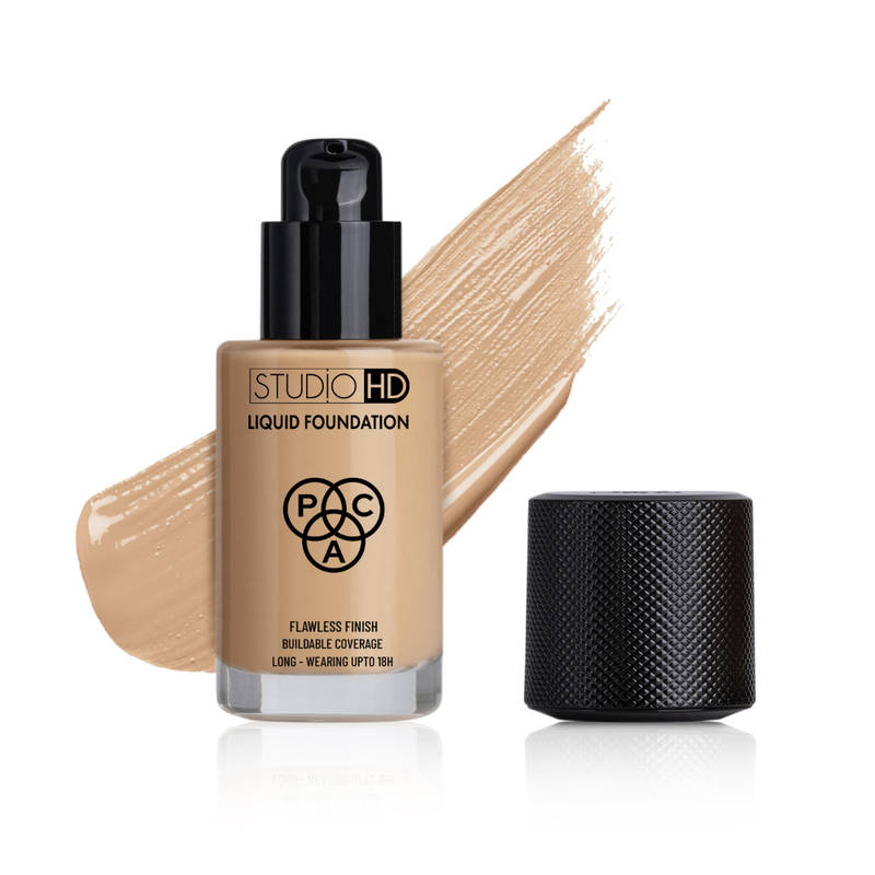 PAC Studio HD Liquid Foundation - Lightweight Dewy Satin Finish, Medium to Buildable Coverage