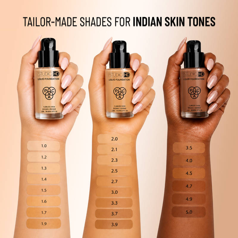 PAC Studio HD Liquid Foundation - Lightweight Dewy Satin Finish, Medium to Buildable Coverage