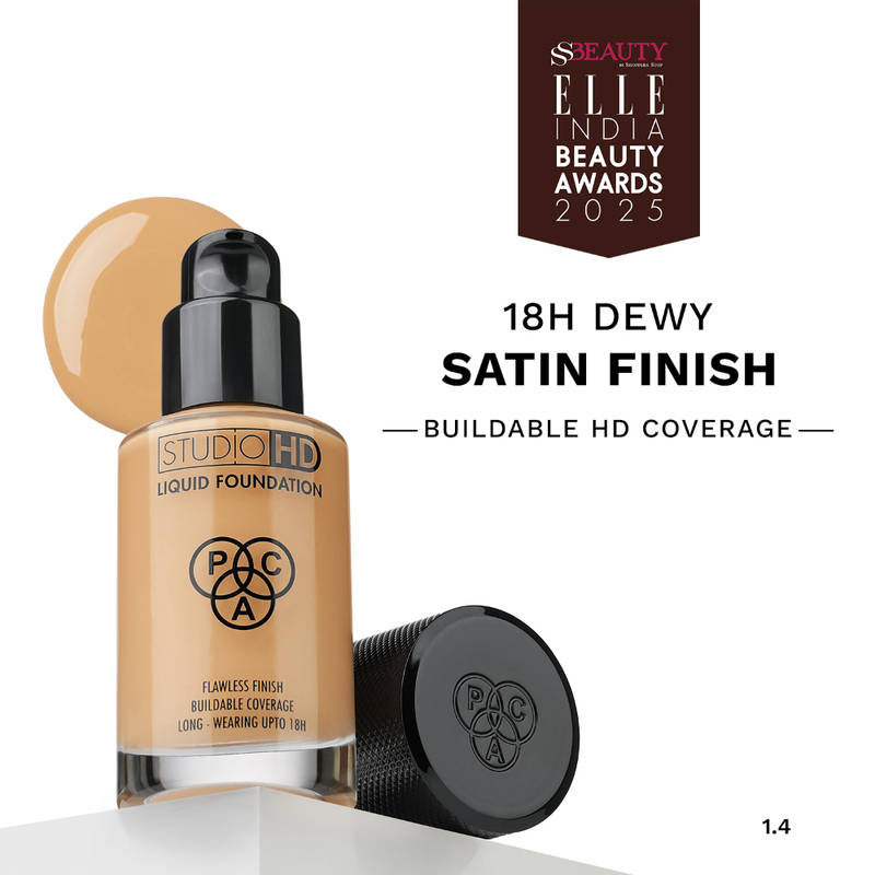 PAC Studio HD Liquid Foundation - Lightweight Dewy Satin Finish, Medium to Buildable Coverage