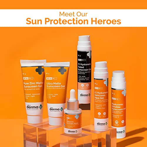 The Derma Co Hyaluronic Sunscreen Aqua Ultra Light Gel With Spf 50 Pa++++ For Broad Spectrum, UV A, UV B & Blue Light Protection For Oily Skin - 50G(Dermaco), Pack Of 1  from The Derma Co