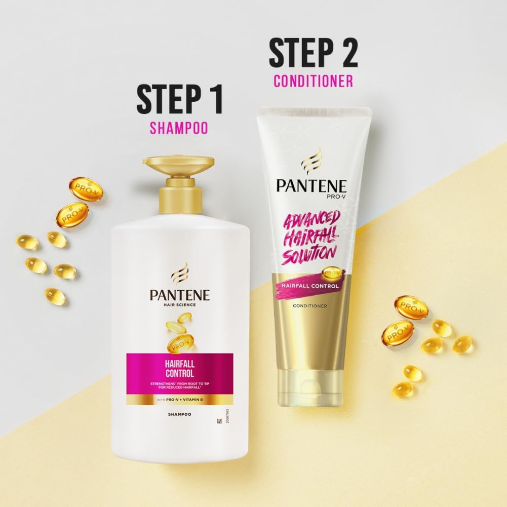Pantene Hair Science Hairfall Control Shampoo 1Litre with Pro-Vitamins & Vitamin B for reduced hairfall,for all hair types, shampoo for women & men, for hairfall and damage prone hair Shampoo from Pantene