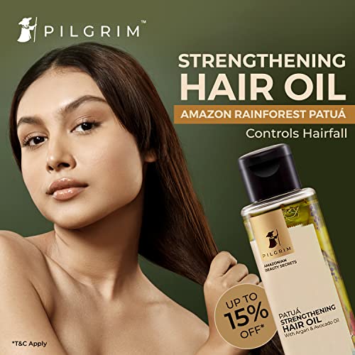 PILGRIM Amazonian Patuá STRENGTHENING HAIR OIL with Argan & Avocado oil for strong & silky hair | Lightweight Oil that Nourishes & Protects for women & men | 115 ml hair oil from Pilgrim