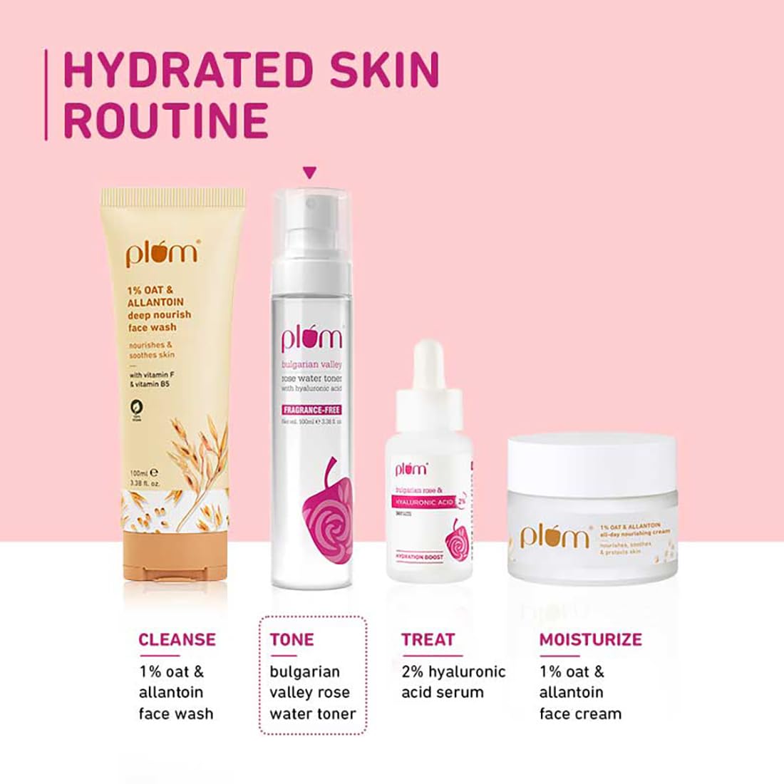 Plum Bulgarian Valley Rose water Toner For Face | With Hyaluronic Acid & Bulgarian Rose Extracts | Tightens Pores | Instantly Hydrates | Balances pH Levels | Alcohol-Free | Non-Drying | Soft Spray Format | All Skin types | 100 ml  from Plum