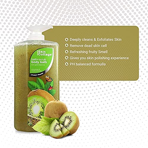 Skin Cottage Kiwi Gold Essence Bath Scrub - Exfoliating Body Wash with Apricot Kernel and Jojoba Beads (1000 ml )  from Skin Cottage