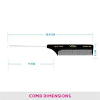 Vega Tail Hair Comb (India's No.1* Hair Comb Brand)with Steel Pin For Women, (HMBC-304) Vega Tail Hair Comb from vega