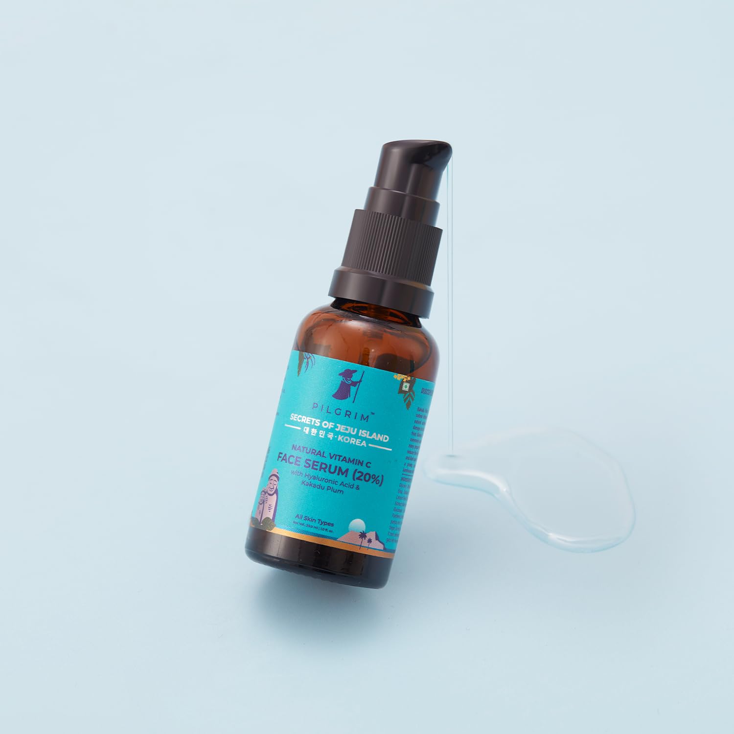 Pilgrim Korean 20% Vitamin C Face Serum with Hyaluronic Acid & Kakadu Plum for glowing/Dry/Oily skin & Combination Skin |For Men and Women | Skin Care |Vegan & Cruelty-free |30ml Face serum from pilgrim