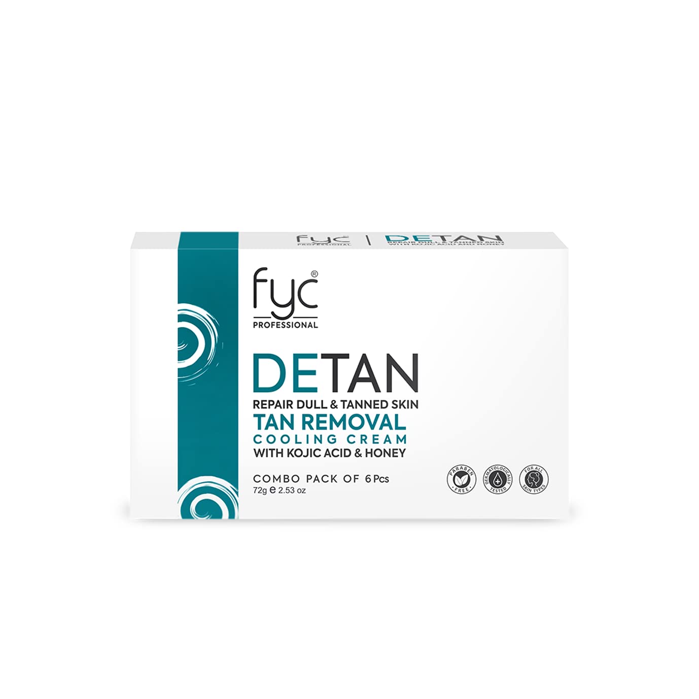 FYC Professional  DETAN TAN REMOVAL COOLING CREAM for REPAIR DULL & TANNED SKIN COMBO PACK OF 2  from FYC