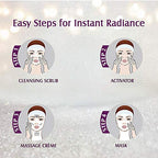 Lotus Herbals Radiant Diamond Cellular Radiance 4 In 1 Facial Kit | With Diamon Dust & Cinnamon | For All Skin Types | 4x37g, 148g (Pack of 1)  from Lotus