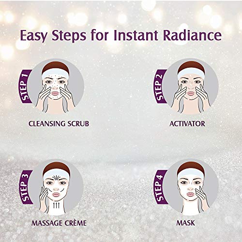 Lotus Herbals Radiant Diamond Cellular Radiance 4 In 1 Facial Kit | With Diamon Dust & Cinnamon | For All Skin Types | 4x37g, 148g (Pack of 1)  from Lotus