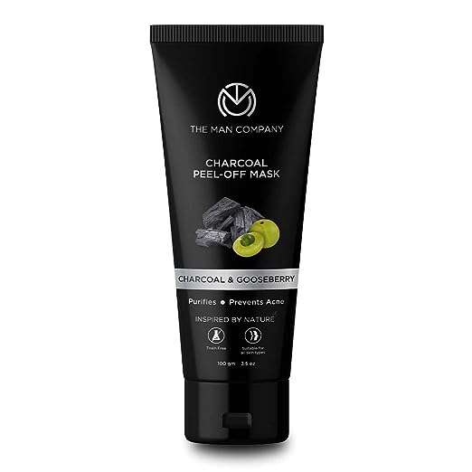 The Man Company Activated Charcoal Peel Off Face Mask for Men | Deep Cleansing | Blackhead / Whitehead & Dead Skin Removal | Paraben & Sulphate Free - 100gm