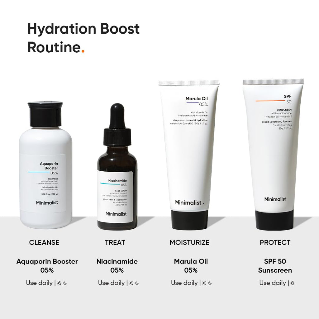 Minimalist Marula Oil 5% Face Moisturizer For Dry Skin With Hyaluronic Acid For Deep Nourishment & Hydration, For Men & Women (50gm)