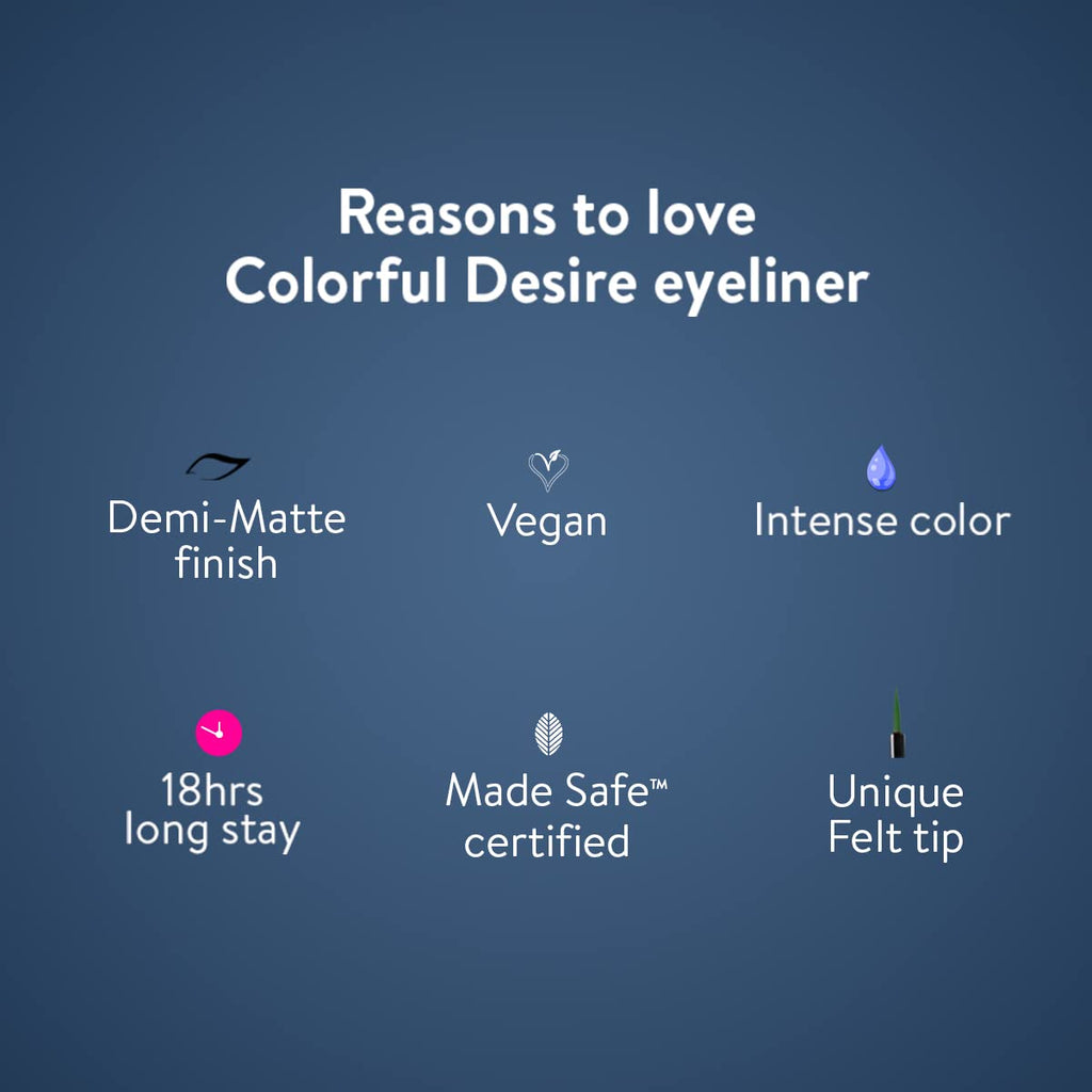Belora Paris Colorful Desire Eyeliner | Matte Finish Liquid Eyeliner|Long stay 18 Hours | Smudgeproof |Waterproof | Intense Pigmentation -Sky High Blue  from Belora