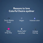 Belora Paris Colorful Desire Eyeliner | Matte Finish Liquid Eyeliner|Long stay 18 Hours | Smudgeproof |Waterproof | Intense Pigmentation -Sky High Blue  from Belora