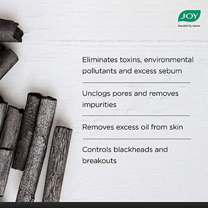 Joy Charcoal Face Wash for Oil Control & Dirt Removal (150ml) | Fights Pollution, Blackheads, Acne & Pimples | Activated Charcoal Face Wash For Oily Skin For Men & Women  from JOY