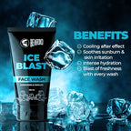 BEARDO Ice Blast Cooling Facewash for Men, 100 ml | INSTANT Icy freshness | Aloe Vera Face wash, Vitamin E & Menthol for cool lock technology | Refreshing & Hydrating facewash face Wash from BEARDO