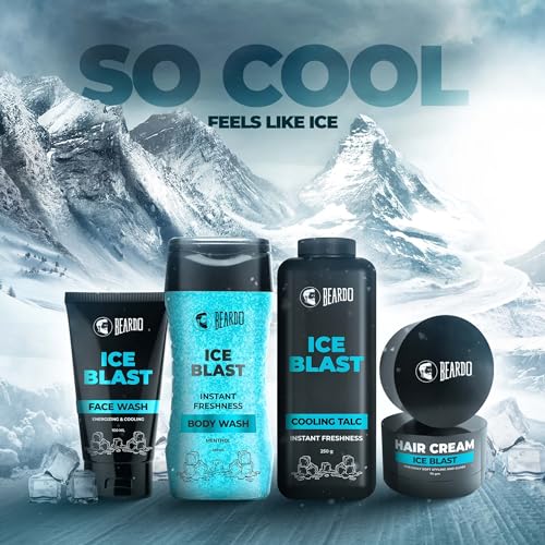 BEARDO Ice Blast Cooling Facewash for Men, 100 ml | INSTANT Icy freshness | Aloe Vera Face wash, Vitamin E & Menthol for cool lock technology | Refreshing & Hydrating facewash face Wash from BEARDO