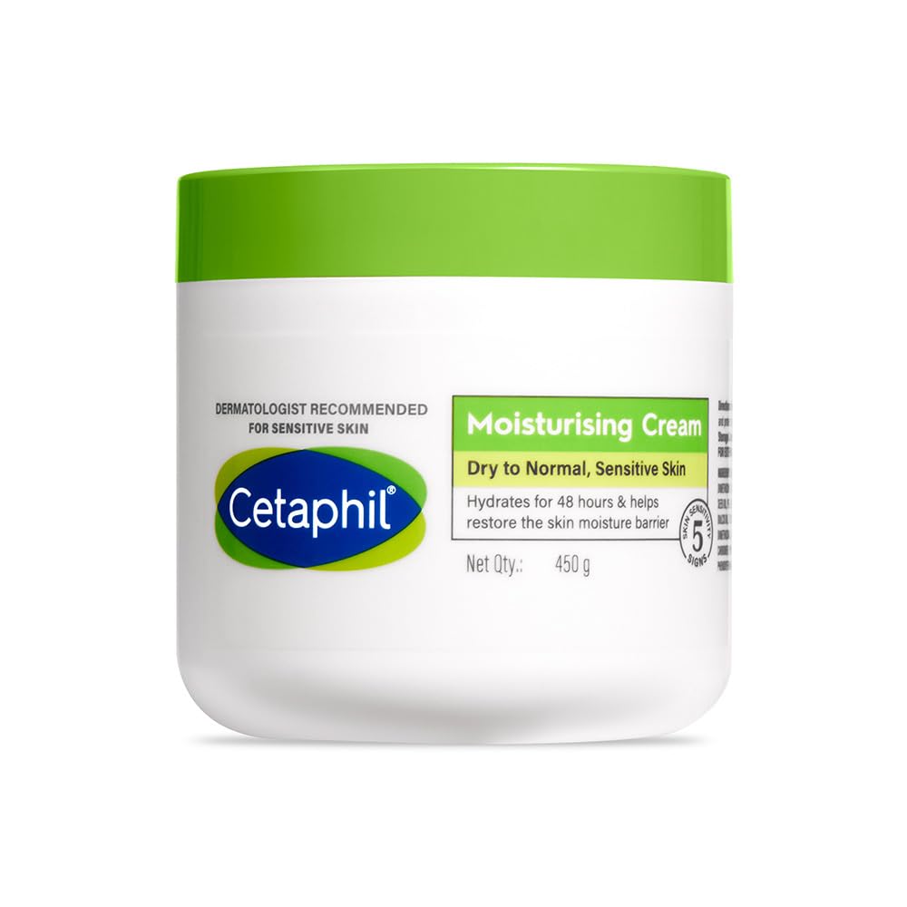 Cetaphil Moisturising Cream for Face & Body,Dry to Normal skin, 450 gm, Paraben & Sulphate free, Niacinamide