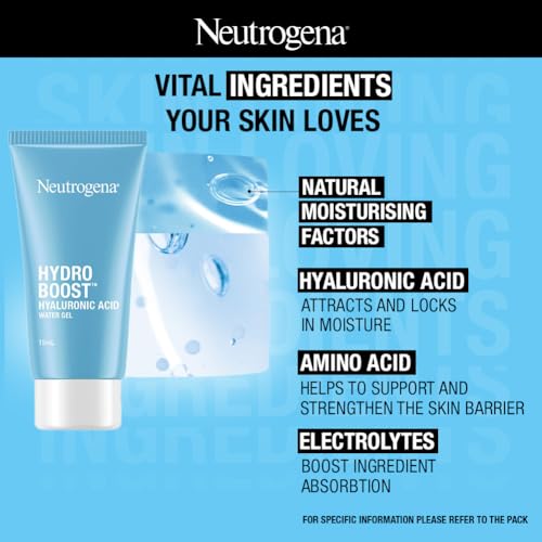 Neutrogena Hydro Boost Hyaluronic Acid Face Moisturizer 15ml | 24 hours long lasting Hydration | Oil free non sticky light water gel fast absorbing| Daily use | All Skin Types | For Men & Women 15ml  from Neutrogena