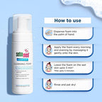 Sebamed Clear Face Cleansing Foam for Acne prone Skin 150 ml I pH 5.5 I Gentle, Effective hydrating cleanser for pimples | Face wash |men & womenl Oil Free l Clinically proven l Toxin free  from SebaMed