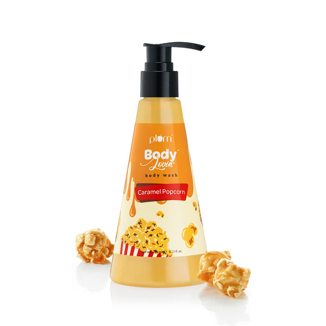 Plum BodyLovin' Caramel Popcorn Body Wash | SLS-Free Body Wash For Women | Long Lasting Warm Caramel Fragrance | Aloe-Infused Nourishing Body Cleanser For Soft & Smooth Skin (240 ml)  from Plum