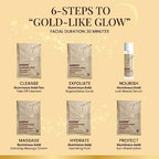 Ozone Illuminous Gold Facial Kit | For All Skin Type | With 6 Easy Step Organic Facial Kit For Natural Golden Glow, Radiant & Luminous Skin | For Men & Women | 60 gm (Single Use)  from Ozone