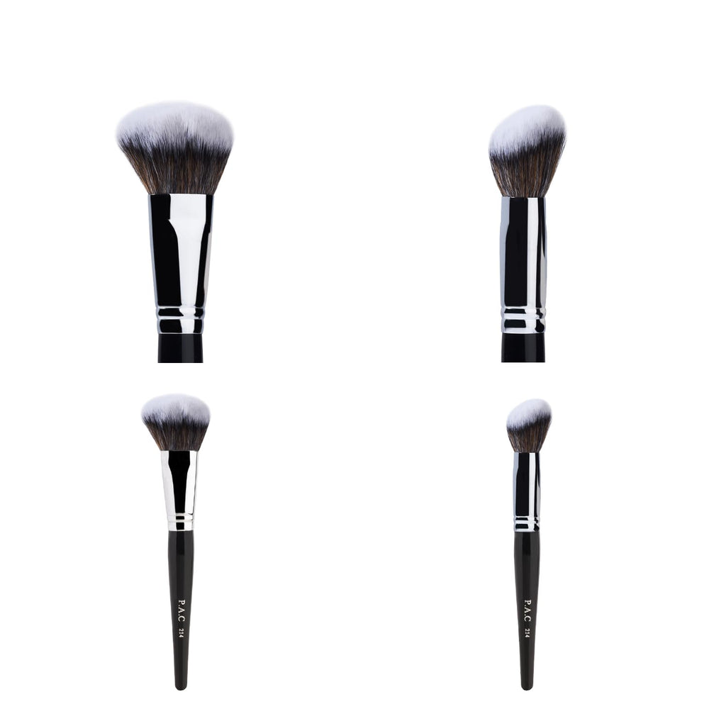 PAC Blush Brush 214 | Synthetic Bristle Makeup brush | Blending Brush for Setting Powder Formulation | Medium Coverage Application | Black - 1 Brush  from PAC