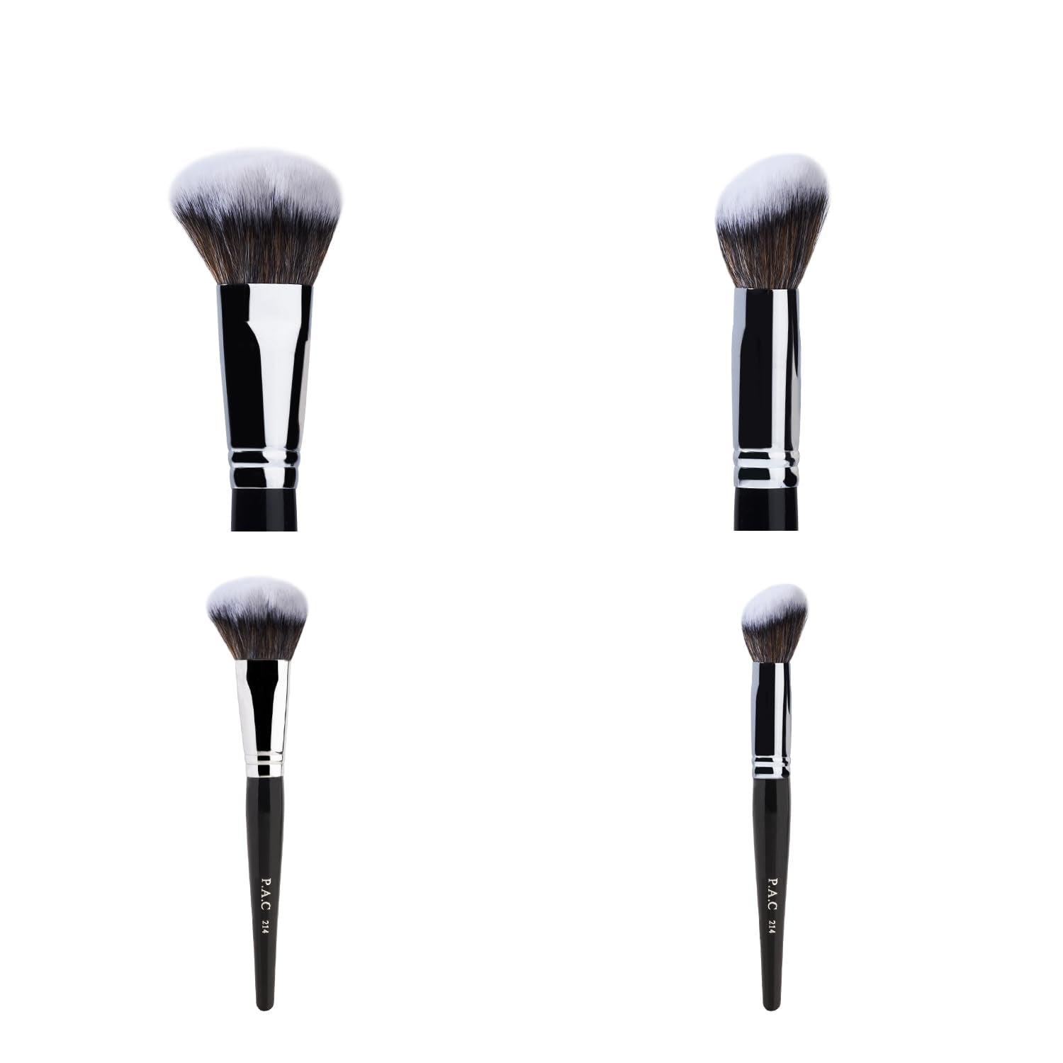 PAC Blush Brush 214 | Synthetic Bristle Makeup brush | Blending Brush for Setting Powder Formulation | Medium Coverage Application | Black - 1 Brush  from PAC