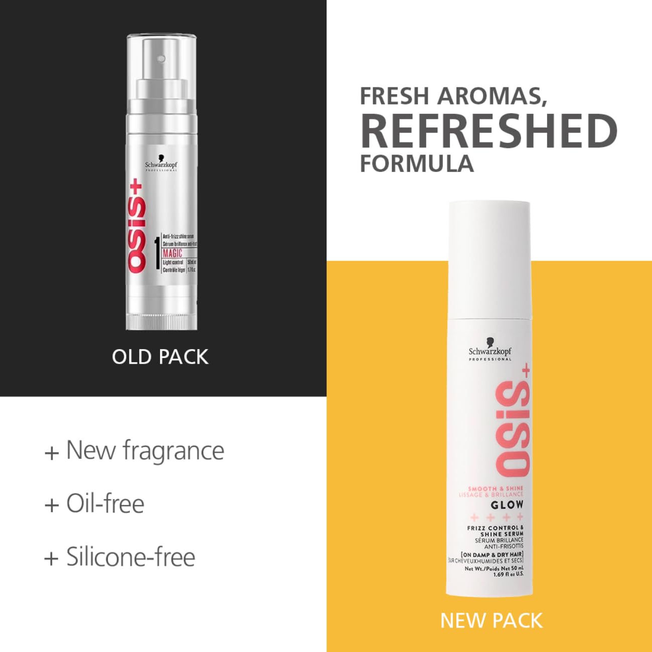 Schwarzkopf Professional OSiS+ Glow Anti-Frizz Shine Serum I for Frizz Reduction and Shine | Vegan | Leave-In Hair serum | Silicon free | 50ml  from OSiS+