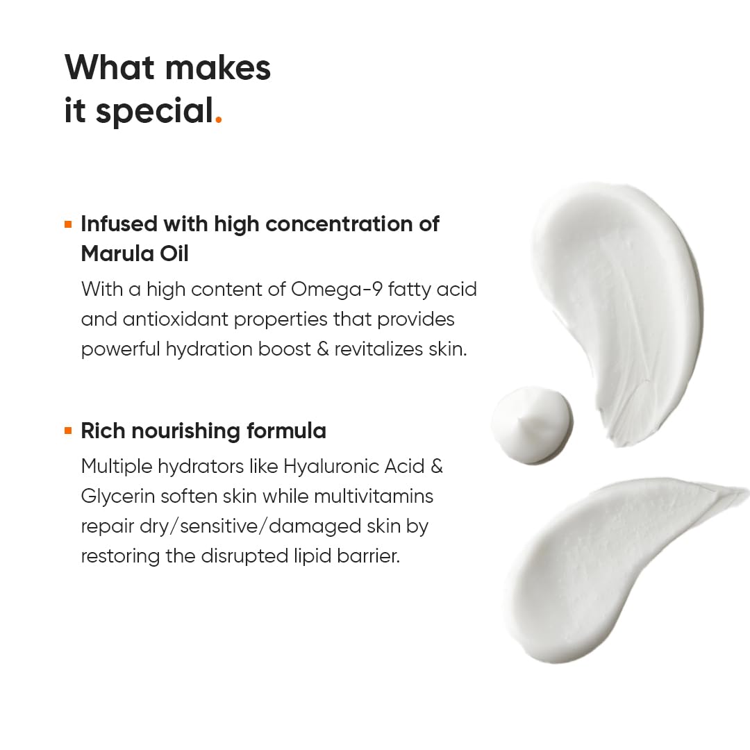 Minimalist Marula Oil 5% Face Moisturizer For Dry Skin With Hyaluronic Acid For Deep Nourishment & Hydration, For Men & Women (50gm)