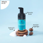 Pilgrim Korean 1.5% Salicylic(Bha) & 2% Glycolic Acid(Aha) Foaming Face Wash For Oily & Acne-Prone Skin | Glycolic & Salicylic Acid Face Wash | Men & Women | Korean Skin Care Products | 120 Ml face Wash from pilgrim