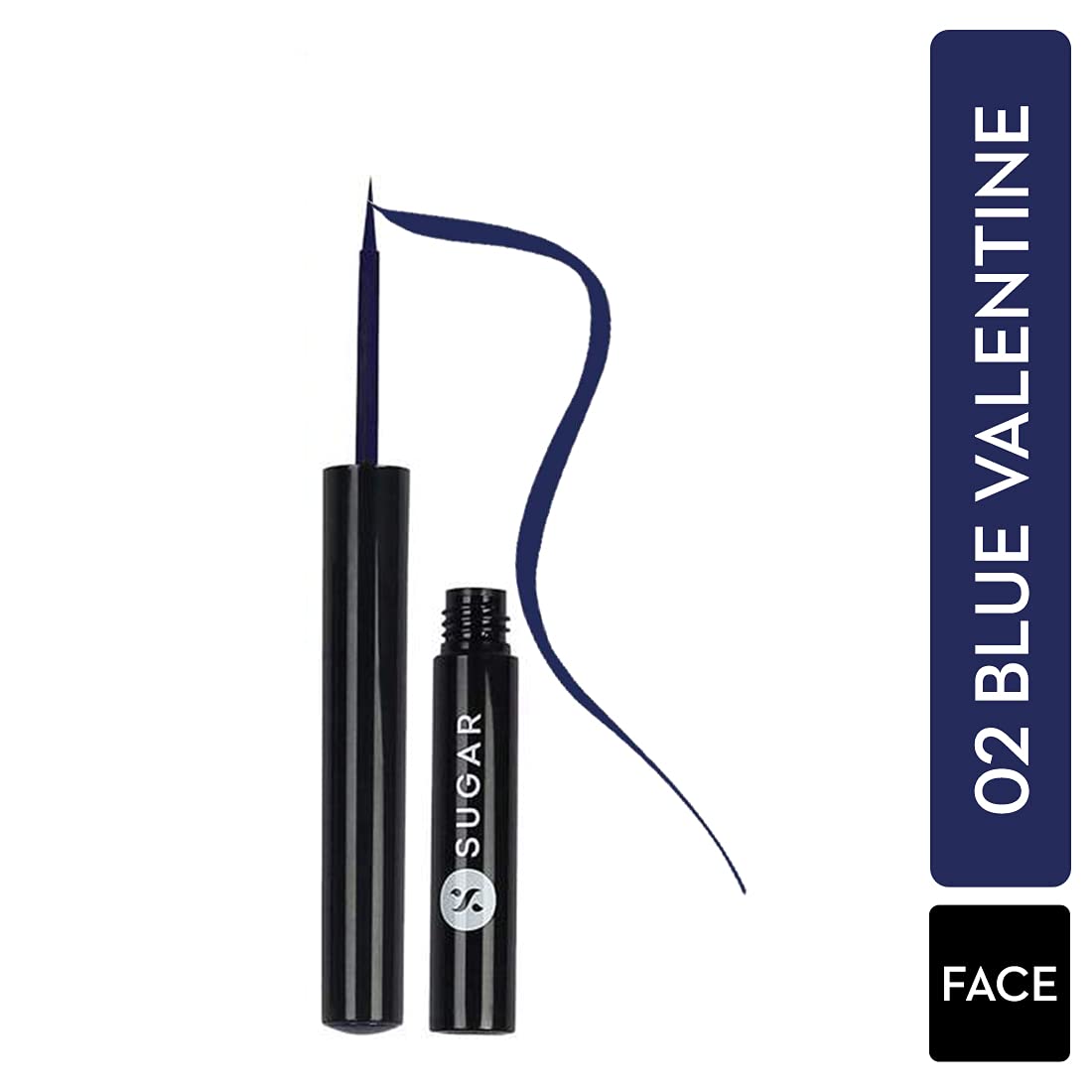 SUGAR Cosmetics Eye Told You So! Smudgeproof Eyeliner - 02 Blue Valentine (Midnight Blue) Intensely Pigmented Liquid, Sweat Proof, Moisture Resistant, Long Lasting, Matte Finish  from SUGAR Cosmetics