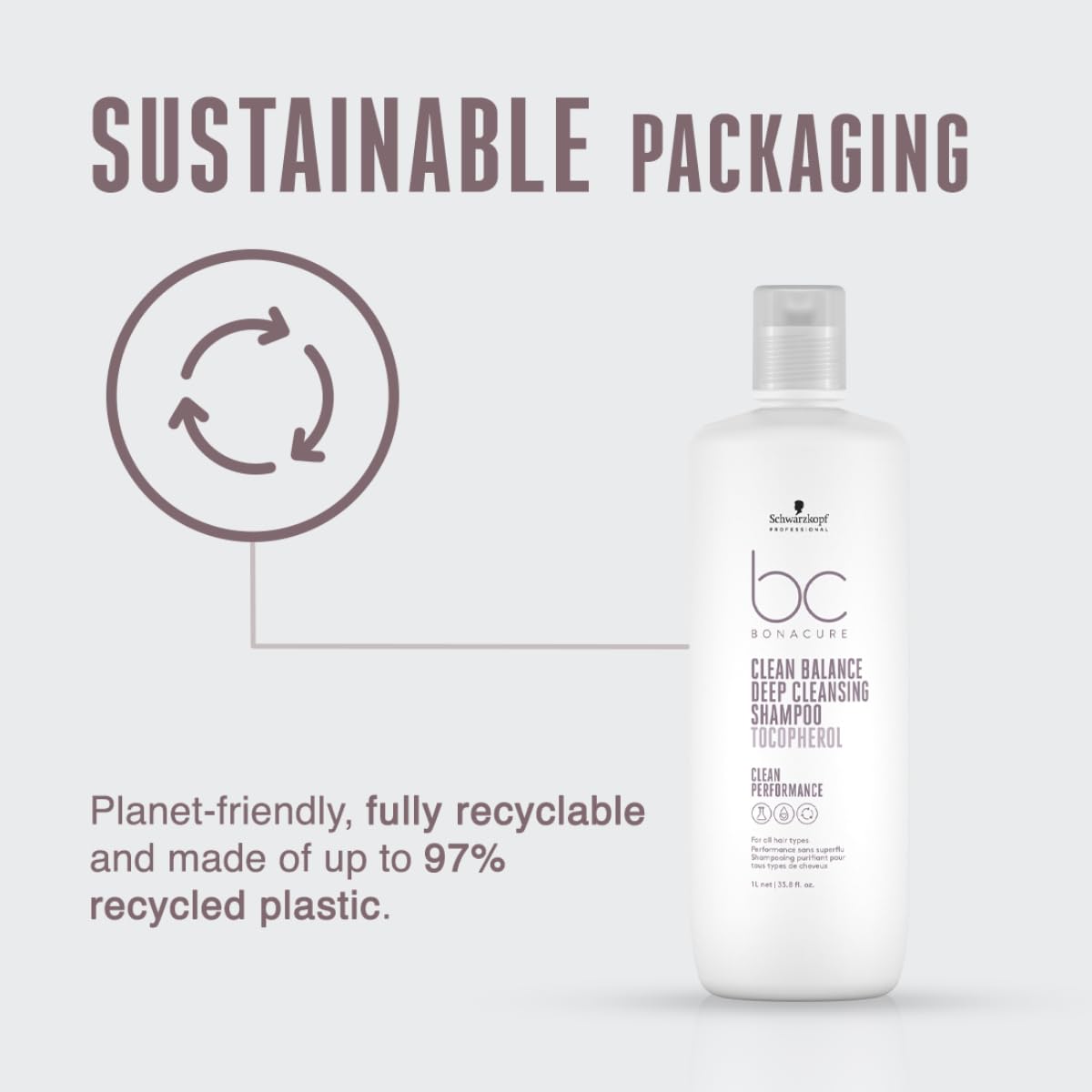 Schwarzkopf Professional Bonacure Clean Balance Deep Cleansing Shampoo with Tocopherol | For All Hair Types - 1L  from Schwarzkopf Professional