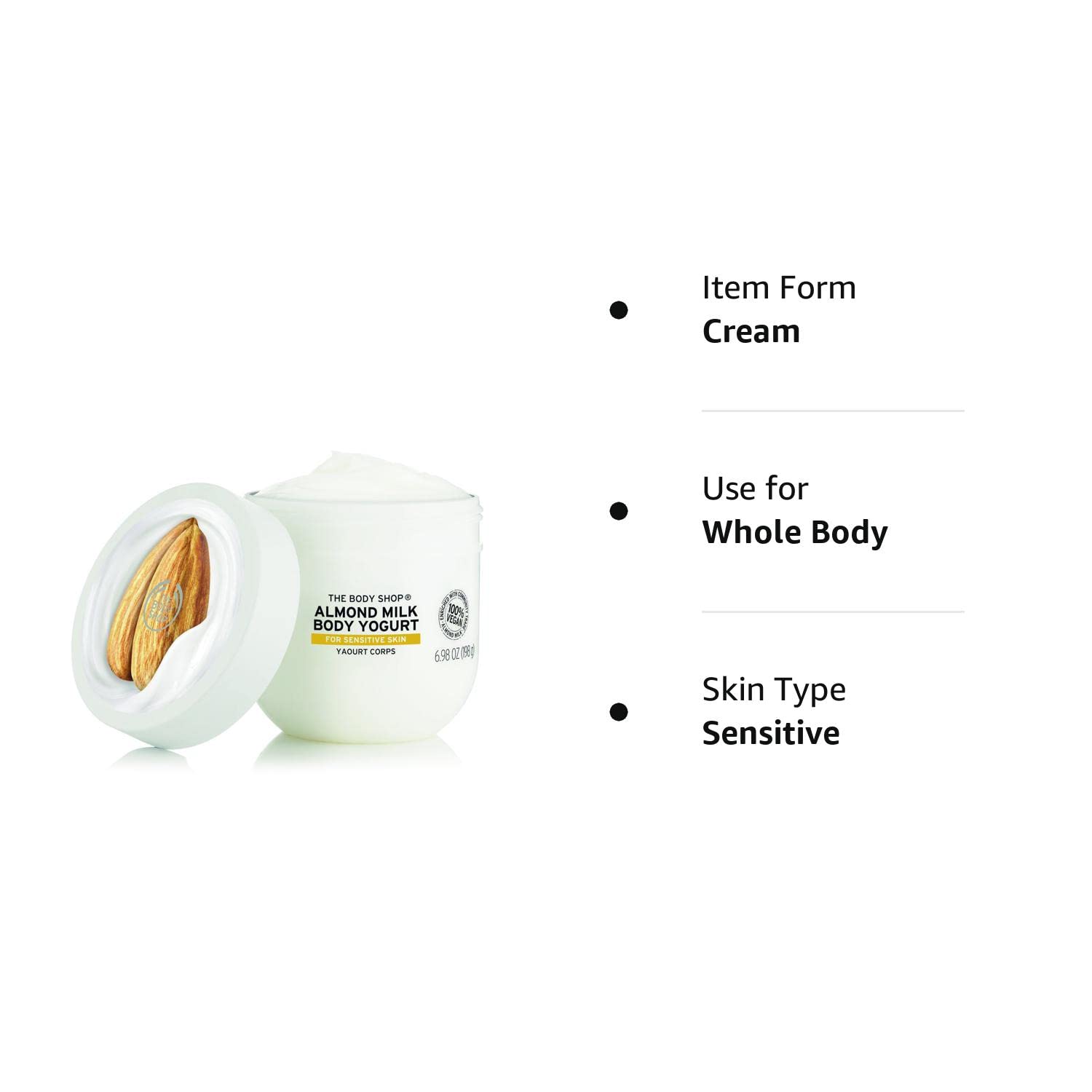 The Body Shop Vegan Body Yogurt Almond Milk Cream, 200ml Body cream from The body Shop