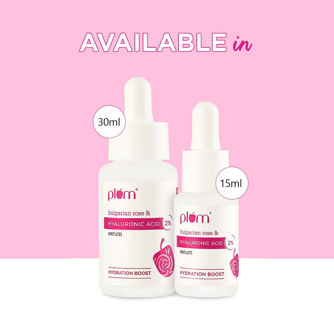 Plum 2% Hyaluronic Acid Serum with Bulgarian Rose (30 ml) | Instant Hydration for Plump & Bouncy Skin | Daily Use Face Serum| For All Skin Types | Fragrance-Free  from Plum